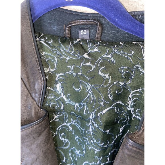 Trachten German Men's Leather Jacket Traditional Hunting Octoberfest Goat 50 EUC - Picture 8 of 16